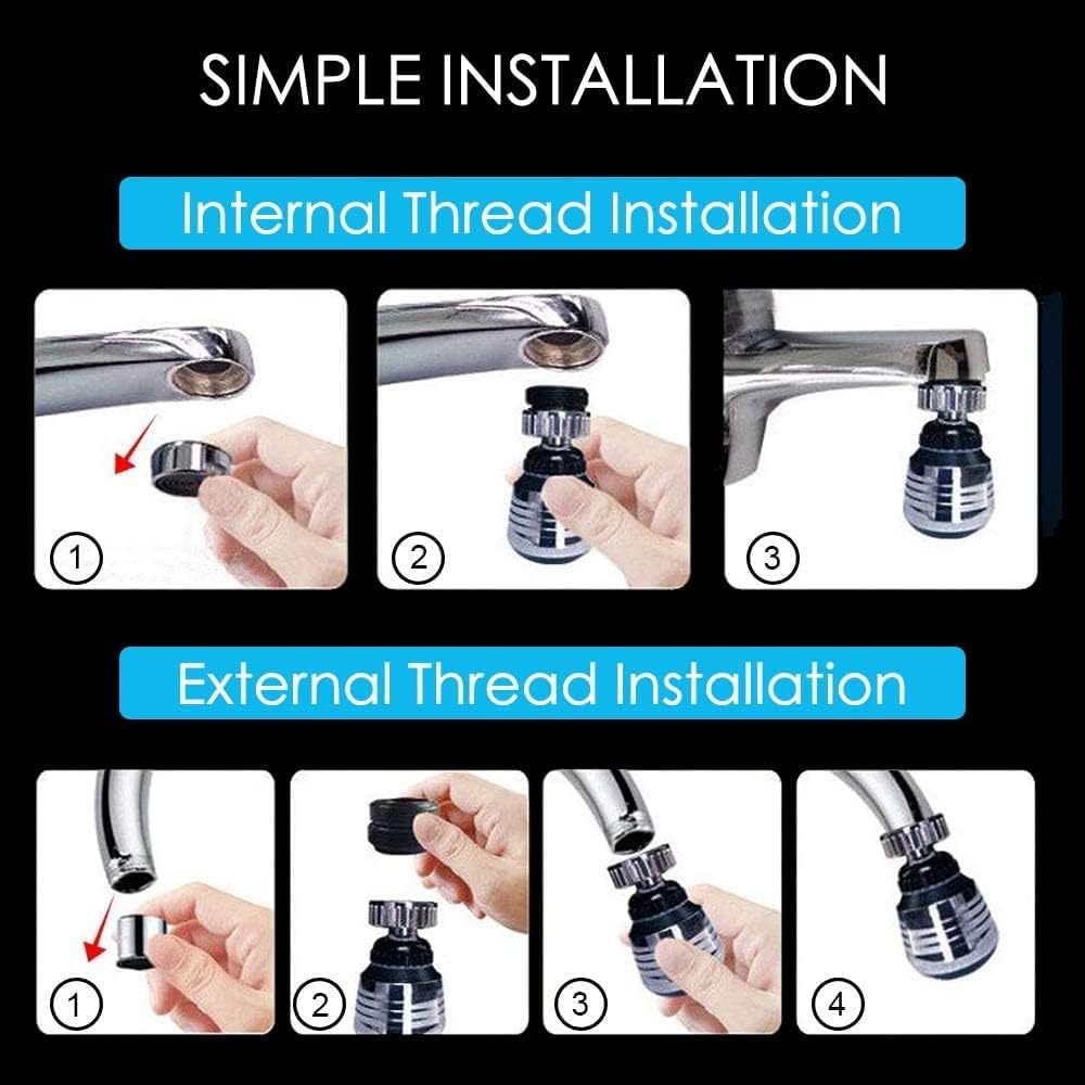 360° Rotating Faucet Sprayer – Water-Saving Kitchen Sink Aerator